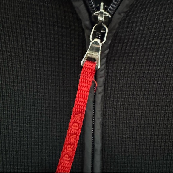 Prada Sport Womens Half Zip Wool Black Red Size 38 XS SEE PHOTOS - Picture 8 of 10